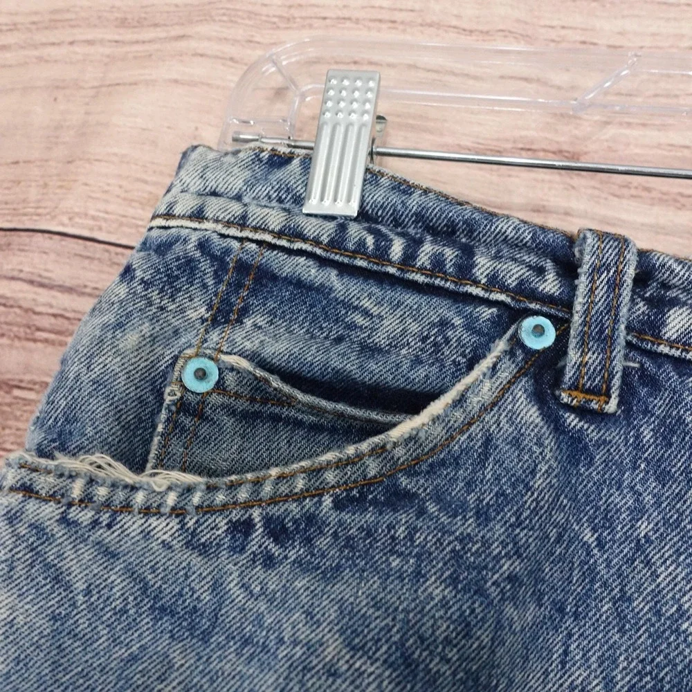 Levi's Orange Tab Shorts Mens 30 Blue Denim Distressed Cutoff USA Vintage
